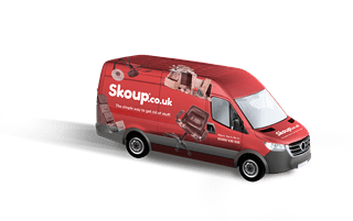 Skoup man and van illustration